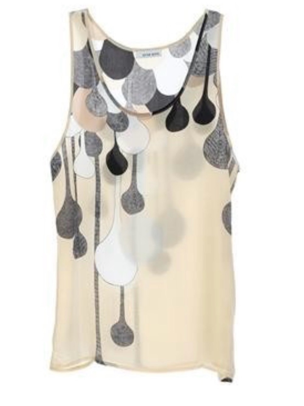 Stine Goya Silk Pale Peach Abstract Printed Tank Top L